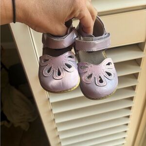 Livie & Luca Lavender Kids Dress Shoes with Cutout Design